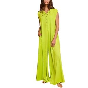 Bucket List Neon Yellow/Lime Green Sleeveless Jumpsuit